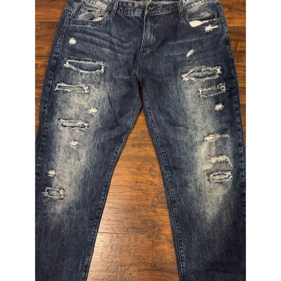 SOUTHPOLE Jeans Men’s Size 40x32 Distressed Dark Wash Straight Leg RN82628 - Picture 5 of 8